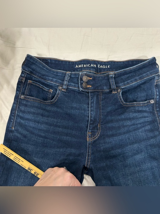 American Eagle Next Level Stretch Jeans Women’s Size 12 Dark Wash Flare Bootcut - Picture 2 of 7